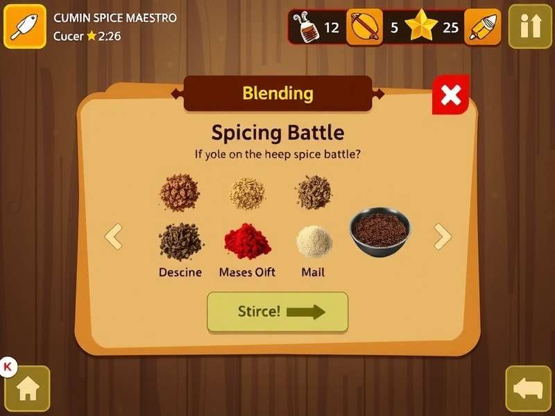 Cumin Spice Maestro game screenshot showing spice blending interface